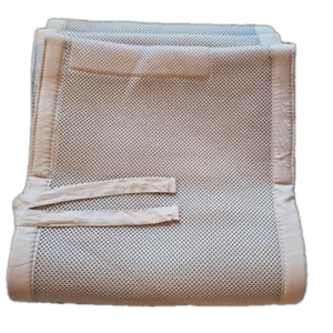 BreathableBaby grey mesh crib liner.